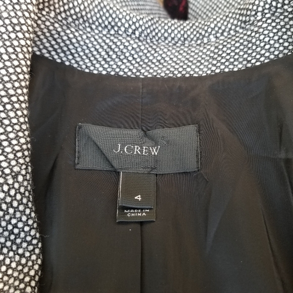 J. Crew black and white mini dot wool blazer size 4 - Picture 7 of 7
